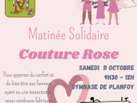 Matin&eacute;e solidaire : Couture Rose